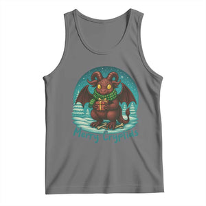Jersey Devil Tank Top Merry Cryptidmas Funny Christmas Gift TS12 Black Heather Print Your Wear