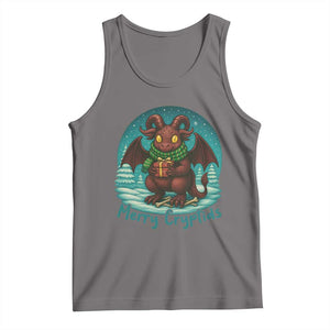 Jersey Devil Tank Top Merry Cryptidmas Funny Christmas Gift TS12 Deep Heather Print Your Wear