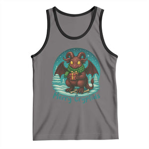 Jersey Devil Tank Top Merry Cryptidmas Funny Christmas Gift TS12 Deep Heather Black Print Your Wear
