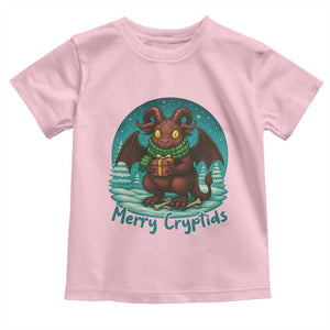 Jersey Devil Toddler T Shirt Merry Cryptidmas Funny Christmas Gift TS12 Light Pink Print Your Wear