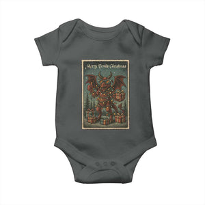 Jersey Devil Merry Devils Christmas Gift Baby Onesie TS12 Dark Heather Print Your Wear