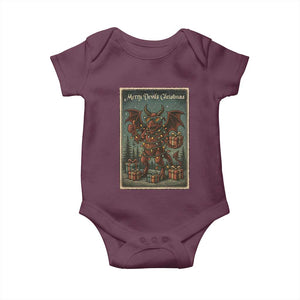 Jersey Devil Merry Devils Christmas Gift Baby Onesie TS12 Maroon Print Your Wear
