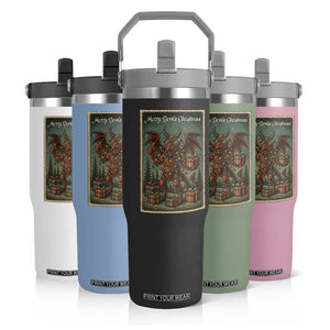 Jersey Devil Merry Devils Christmas Gift Flip Straw Tumbler TS12 Print Your Wear