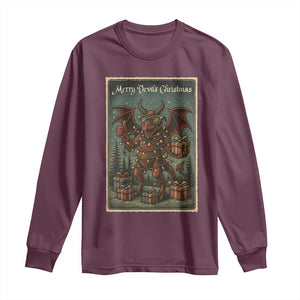 Jersey Devil Merry Devils Christmas Gift Long Sleeve Shirt TS12 Maroon Print Your Wear