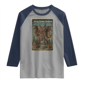 Jersey Devil Merry Devils Christmas Gift Raglan Shirt TS12 Sport Gray Navy Print Your Wear