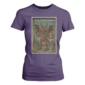 Jersey Devil Merry Devils Christmas Gift T Shirt For Women TS12 Purple Print Your Wear