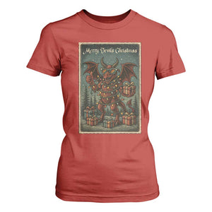 Jersey Devil Merry Devils Christmas Gift T Shirt For Women TS12 Red Print Your Wear