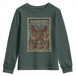Jersey Devil Merry Devils Christmas Gift Youth Sweatshirt TS12 Dark Forest Green Print Your Wear
