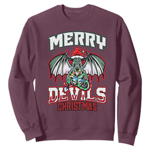 Jersey Devil Sweatshirt Merry Devils Christmas Cryptid Gift TS12 Maroon Print Your Wear