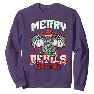 Jersey Devil Sweatshirt Merry Devils Christmas Cryptid Gift TS12 Purple Print Your Wear
