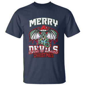 Jersey Devil T Shirt Merry Devils Christmas Cryptid Gift TS12 Navy Print Your Wear