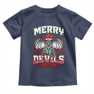Jersey Devil Toddler T Shirt Merry Devils Christmas Cryptid Gift TS12 Navy Print Your Wear