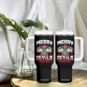 Jersey Devil Tumbler With Handle Merry Devils Christmas Cryptid Gift TS12 Print Your Wear