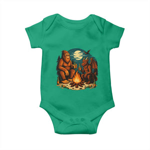 Funny Bigfoot And Jersey Devil Camping Cryptid Gift Baby Onesie TS12 Irish Green Print Your Wear