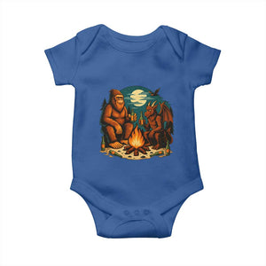 Funny Bigfoot And Jersey Devil Camping Cryptid Gift Baby Onesie TS12 Royal Blue Print Your Wear