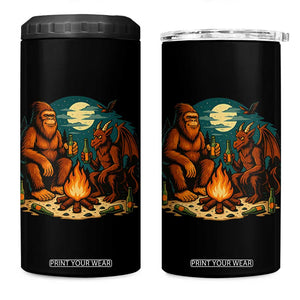 Funny Bigfoot And Jersey Devil Camping Cryptid Gift 4 in 1 Can Cooler Tumbler TS12 One Size: 16 oz Black Print Your Wear