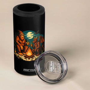 Funny Bigfoot And Jersey Devil Camping Cryptid Gift 4 in 1 Can Cooler Tumbler TS12 Print Your Wear
