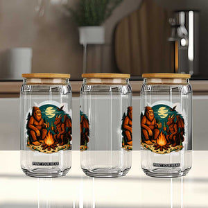 Funny Bigfoot And Jersey Devil Camping Cryptid Gift Glass Can TS12 Print Your Wear