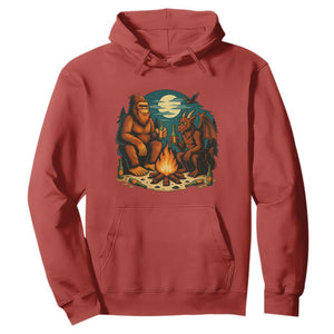 Funny Bigfoot And Jersey Devil Camping Cryptid Gift Hoodie TS12 Red Print Your Wear