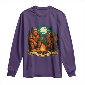 Funny Bigfoot And Jersey Devil Camping Cryptid Gift Long Sleeve Shirt TS12 Purple Print Your Wear