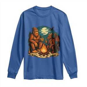 Funny Bigfoot And Jersey Devil Camping Cryptid Gift Long Sleeve Shirt TS12 Royal Blue Print Your Wear