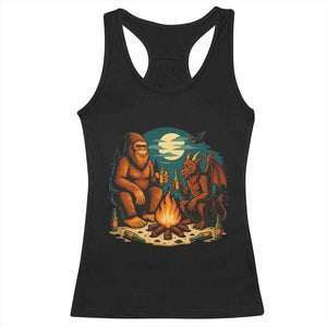 Funny Bigfoot And Jersey Devil Camping Cryptid Gift Racerback Tank Top TS12 Black Print Your Wear