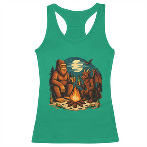 Funny Bigfoot And Jersey Devil Camping Cryptid Gift Racerback Tank Top TS12 Irish Green Print Your Wear