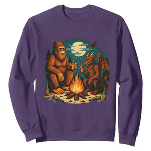 Funny Bigfoot And Jersey Devil Camping Cryptid Gift Sweatshirt TS12 Purple Print Your Wear