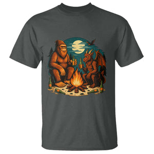 Funny Bigfoot And Jersey Devil Camping Cryptid Gift T Shirt TS12 Dark Heather Print Your Wear