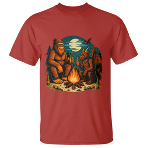 Funny Bigfoot And Jersey Devil Camping Cryptid Gift T Shirt TS12 Red Print Your Wear