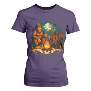 Funny Bigfoot And Jersey Devil Camping Cryptid Gift T Shirt For Women TS12 Purple Print Your Wear