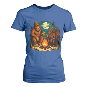 Funny Bigfoot And Jersey Devil Camping Cryptid Gift T Shirt For Women TS12 Royal Blue Print Your Wear