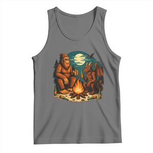 Funny Bigfoot And Jersey Devil Camping Cryptid Gift Tank Top TS12 Black Heather Print Your Wear