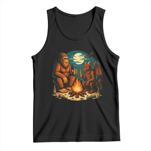 Funny Bigfoot And Jersey Devil Camping Cryptid Gift Tank Top TS12 Black Print Your Wear