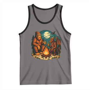 Funny Bigfoot And Jersey Devil Camping Cryptid Gift Tank Top TS12 Deep Heather Black Print Your Wear