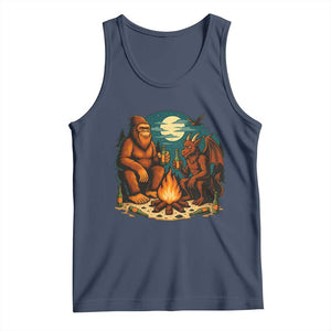 Funny Bigfoot And Jersey Devil Camping Cryptid Gift Tank Top TS12 Navy Print Your Wear