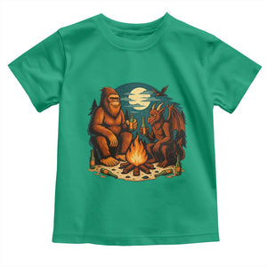 Funny Bigfoot And Jersey Devil Camping Cryptid Gift Toddler T Shirt TS12 Irish Green Print Your Wear