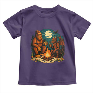Funny Bigfoot And Jersey Devil Camping Cryptid Gift Toddler T Shirt TS12 Purple Print Your Wear