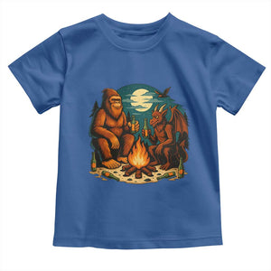 Funny Bigfoot And Jersey Devil Camping Cryptid Gift Toddler T Shirt TS12 Royal Blue Print Your Wear