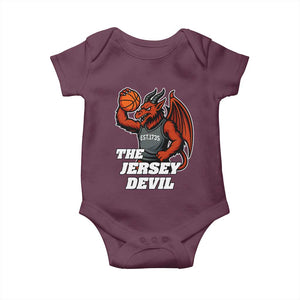 Funny Cryptid Sports Baby Onesie Jersey Devil Playing Basketball TS12 Maroon Print Your Wear