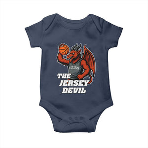 Funny Cryptid Sports Baby Onesie Jersey Devil Playing Basketball TS12 Navy Print Your Wear