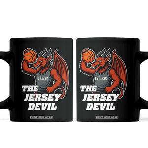Funny Cryptid Sports Coffee Mug Jersey Devil Playing Basketball TS12 Black Print Your Wear