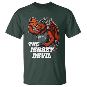 Funny Cryptid Sports T Shirt Jersey Devil Playing Basketball TS12 Dark Forest Green Print Your Wear
