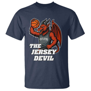 Funny Cryptid Sports T Shirt Jersey Devil Playing Basketball TS12 Navy Print Your Wear