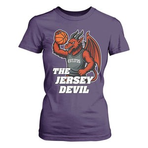 Funny Cryptid Sports T Shirt For Women Jersey Devil Playing Basketball TS12 Purple Print Your Wear