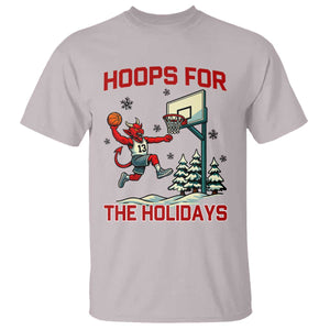 Funny Christmas Basketball Jersey Devil T Shirt Hoops For The Holidays TS12 Ice Gray Print Your Wear