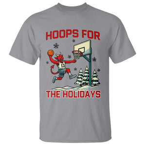 Funny Christmas Basketball Jersey Devil T Shirt Hoops For The Holidays TS12 Sport Gray Print Your Wear