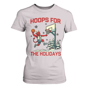Funny Christmas Basketball Jersey Devil T Shirt For Women Hoops For The Holidays TS12 Ice Gray Print Your Wear