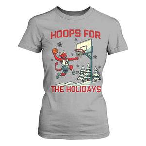 Funny Christmas Basketball Jersey Devil T Shirt For Women Hoops For The Holidays TS12 Sport Gray Print Your Wear