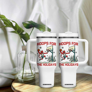 Funny Christmas Basketball Jersey Devil Tumbler With Handle Hoops For The Holidays TS12 Print Your Wear